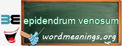 WordMeaning blackboard for epidendrum venosum